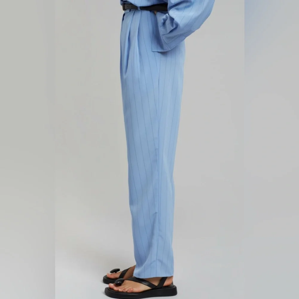 The Frankie Shop Bea Fluid Stripe Suit Pants – Powder Blue size XSmall - Picture 3 of 11